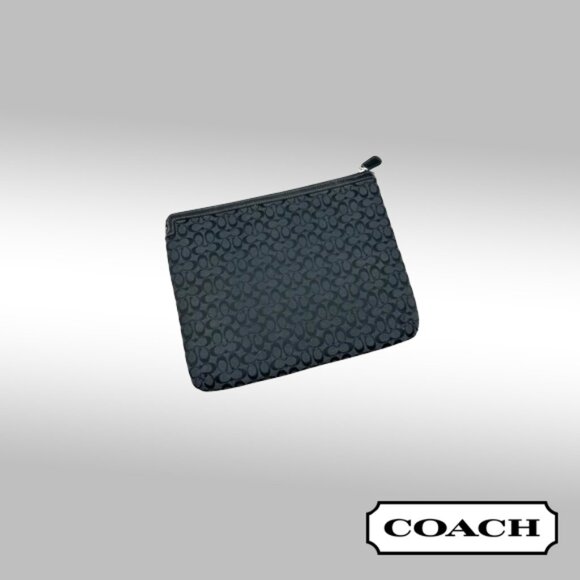 Coach Tablet Sleeve – Black Canvas (Style F61035) - Picture 1 of 5